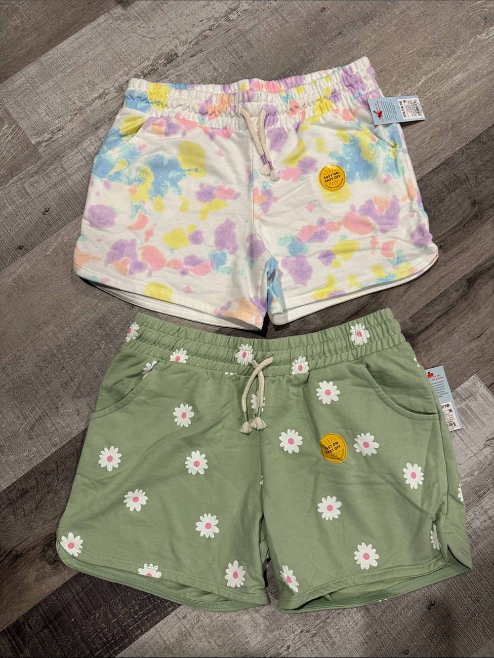 NWT Kids' Cat & Jack Tie-Dye & Daisy Print Cotton Shorts - 2 Pack